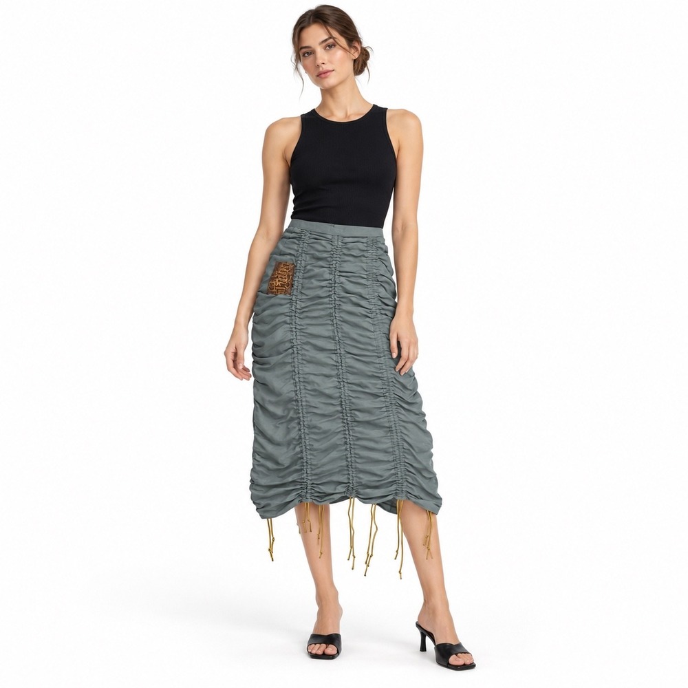 Ruched Skirt Adjustable Drawstring Ties Avant Garde